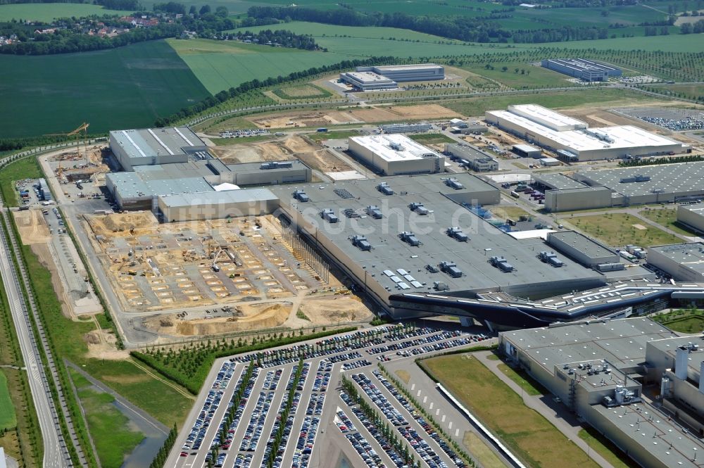 Leipzig aus der Vogelperspektive: Erweiterungsarbeiten am BMW Werk / Plant Leipzig