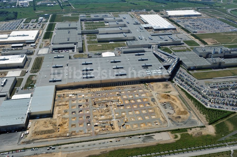 Luftbild Leipzig - Erweiterungsarbeiten am BMW Werk / Plant Leipzig