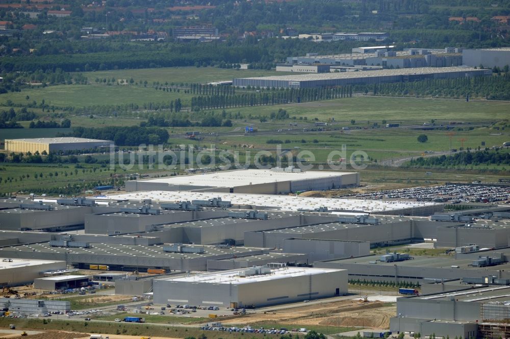 Leipzig von oben - Erweiterungsarbeiten am BMW Werk / Plant Leipzig