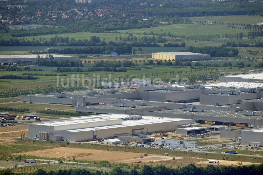 Leipzig aus der Vogelperspektive: Erweiterungsarbeiten am BMW Werk / Plant Leipzig