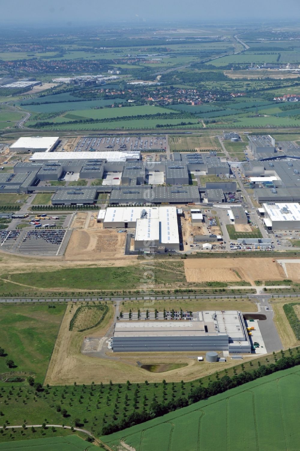 Leipzig von oben - Erweiterungsarbeiten am BMW Werk / Plant Leipzig