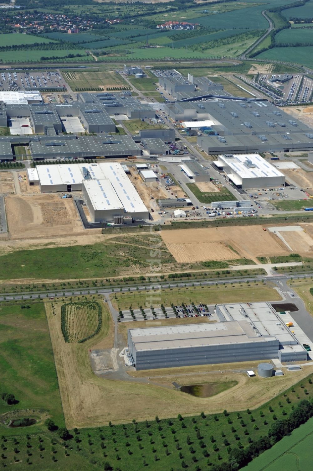 Leipzig von oben - Erweiterungsarbeiten am BMW Werk / Plant Leipzig