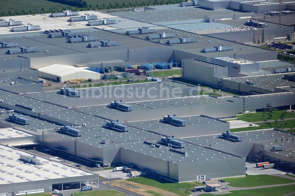 Luftbild Leipzig - Erweiterungsarbeiten am BMW Werk / Plant Leipzig im Bundesland Sachsen