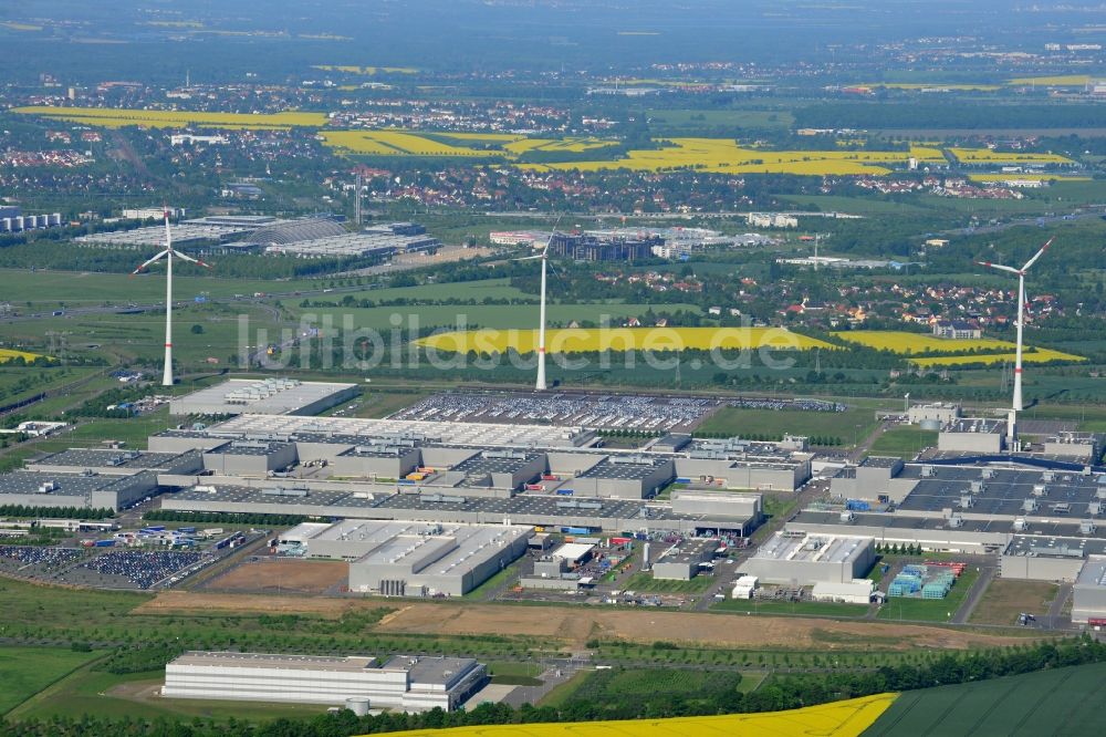 Leipzig aus der Vogelperspektive: Erweiterungsarbeiten am BMW Werk / Plant Leipzig im Bundesland Sachsen