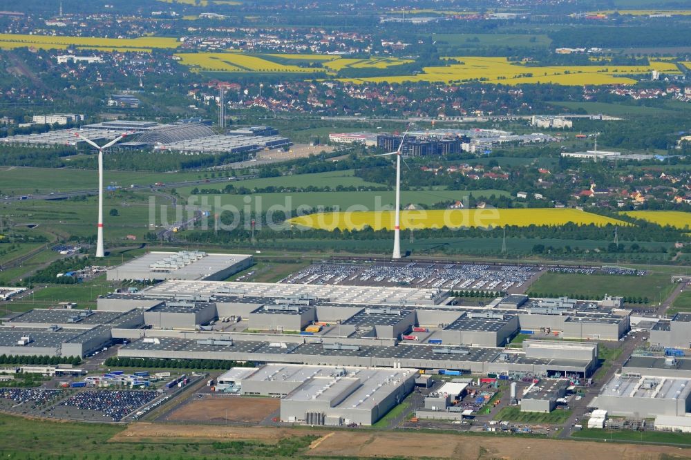 Luftbild Leipzig - Erweiterungsarbeiten am BMW Werk / Plant Leipzig im Bundesland Sachsen