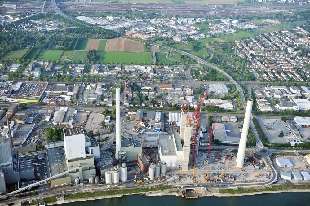 Luftbild Mannheim - Erweiterungsarbeiten am Steinkohlekraftwerk Mannheim in Baden-Württemberg