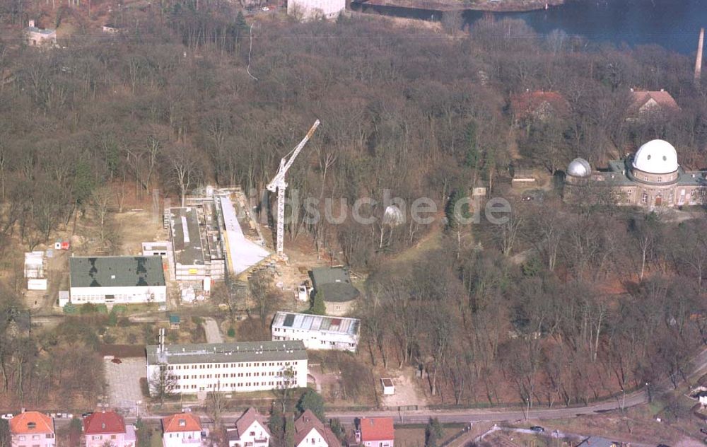 Luftaufnahme Potsdam-Babelsberg - Erweiterungsbau beim astrophysikalischen Institut in Potsdam-Babelsberg.