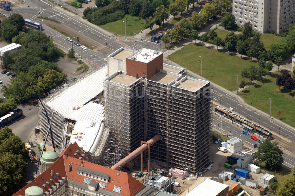 Leipzig von oben - Erweiterungsbau Bibliothek Leipzig