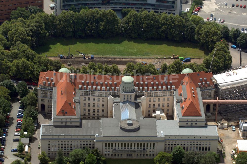 Luftbild Leipzig - Erweiterungsbau Bibliothek Leipzig