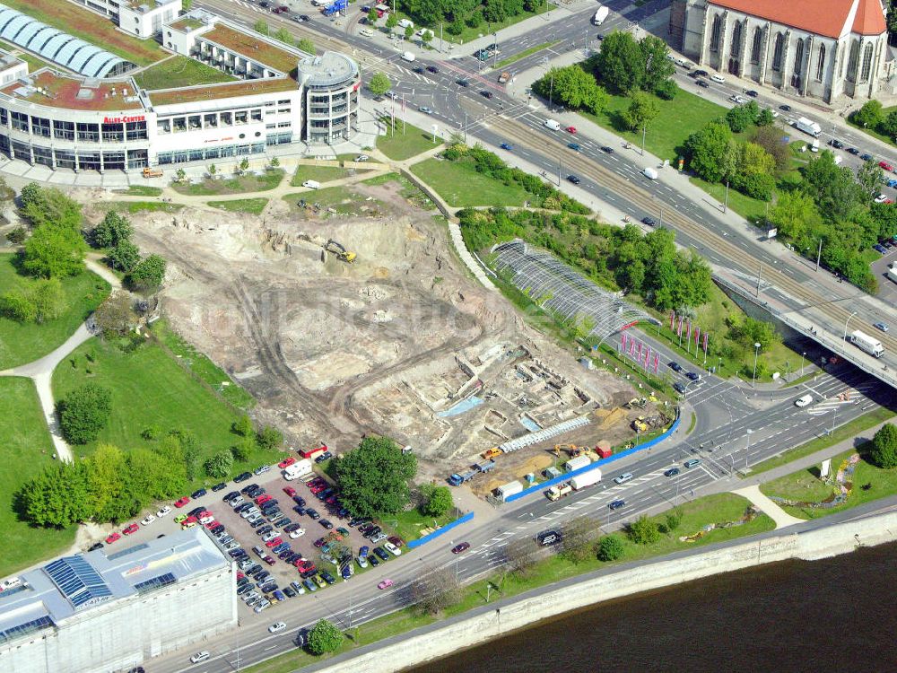 Magdeburg aus der Vogelperspektive: Erweiterungsbau auf dem Gelände des Alle Centers in Magdeburg