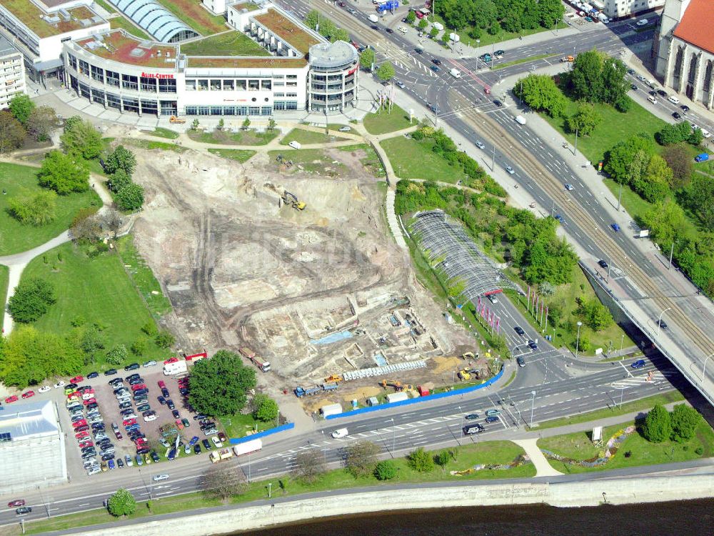 Luftbild Magdeburg - Erweiterungsbau auf dem Gelände des Alle Centers in Magdeburg