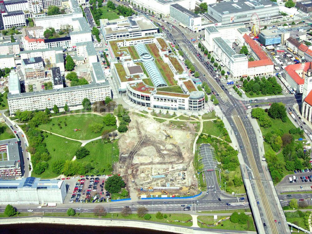 Luftaufnahme Magdeburg - Erweiterungsbau auf dem Gelände des Alle Centers in Magdeburg