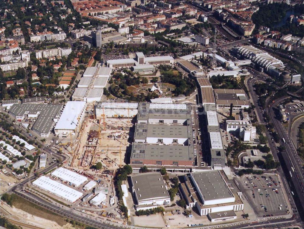 Luftaufnahme Berlin - Erweiterungsbau der Messe Berlin am Funkturm 19.09.1997