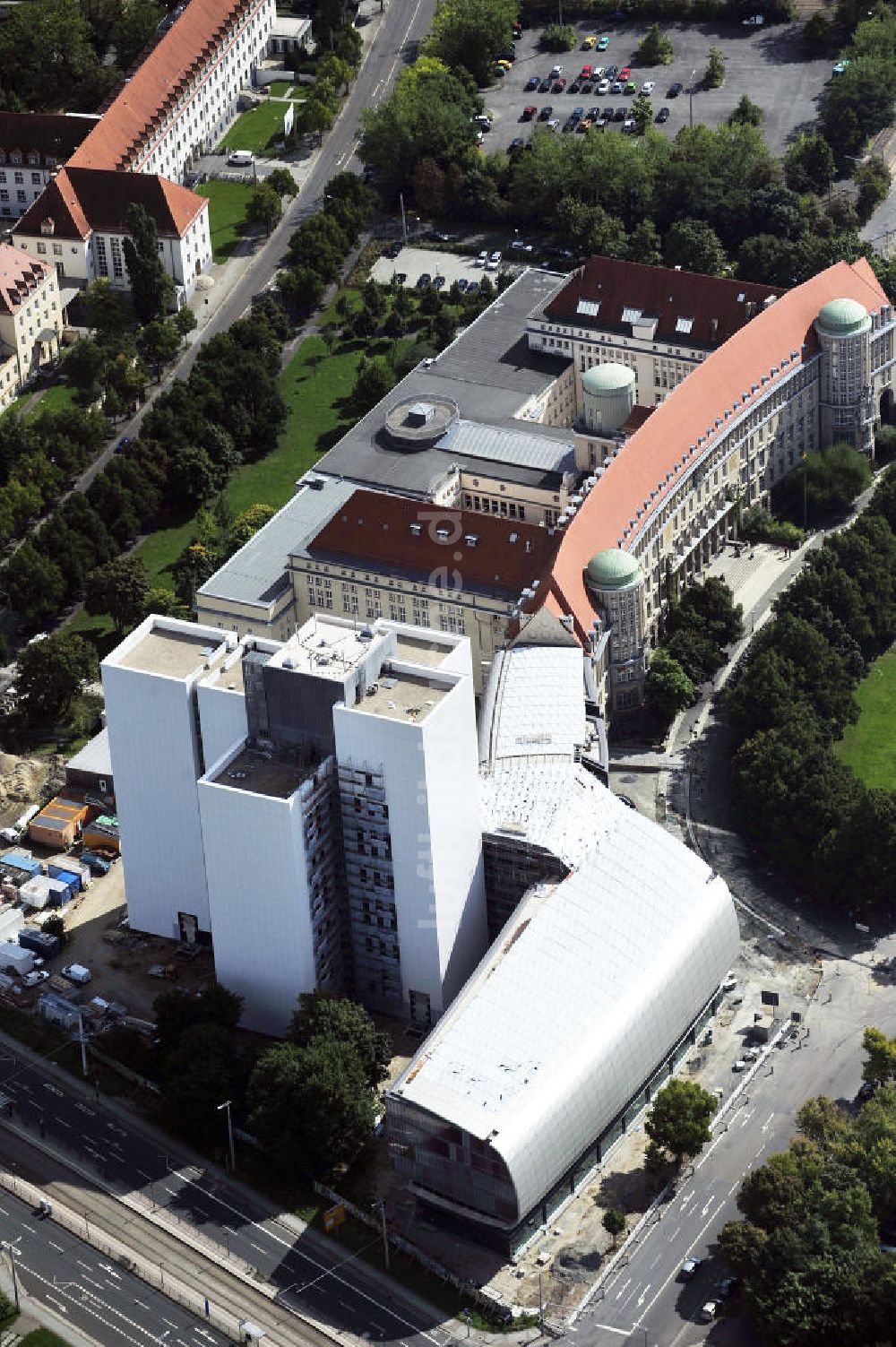 Leipzig von oben - Erweiterungsbau / Neubau der Deutsche Bücherei in Leipzig