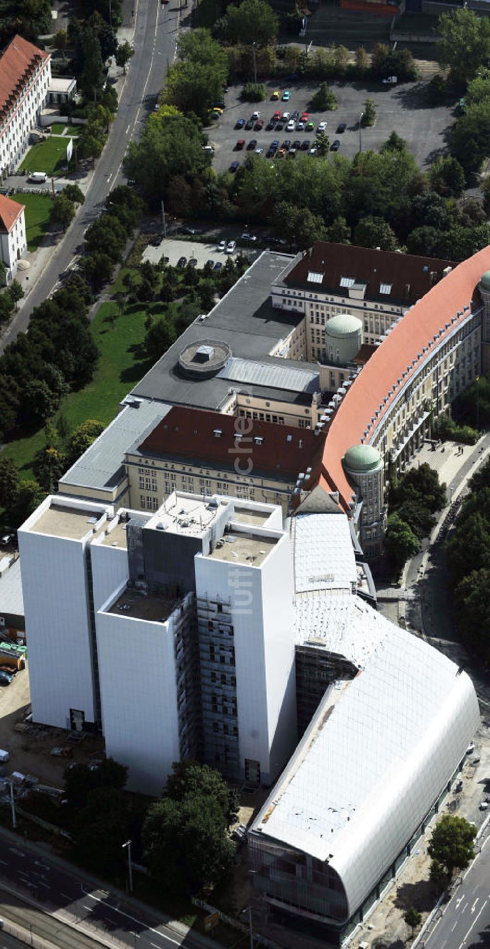 Luftbild Leipzig - Erweiterungsbau / Neubau der Deutsche Bücherei in Leipzig