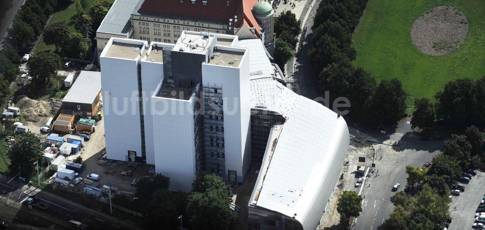 Leipzig von oben - Erweiterungsbau / Neubau der Deutsche Bücherei in Leipzig