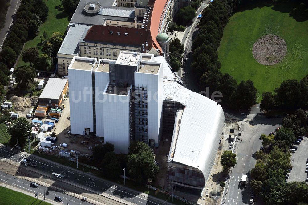 Leipzig aus der Vogelperspektive: Erweiterungsbau / Neubau der Deutsche Bücherei in Leipzig