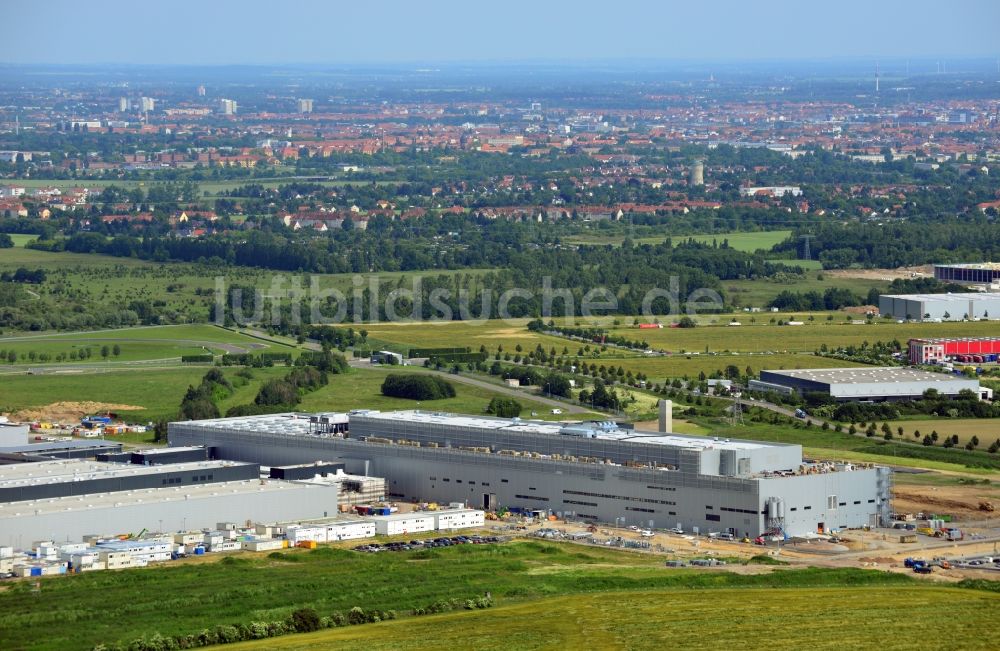 Luftaufnahme Leipzig - Erweiterungsbau des Porsche-Geländes in Leipzig im Bundesland Sachsen