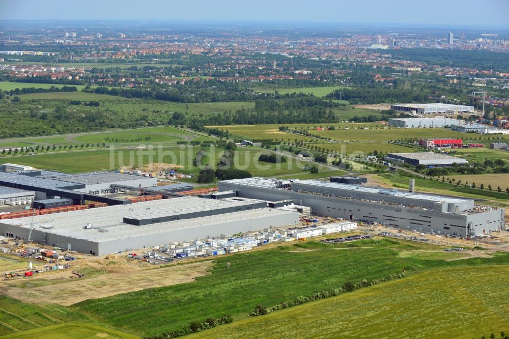 Luftbild Leipzig - Erweiterungsbau des Porsche-Geländes in Leipzig im Bundesland Sachsen