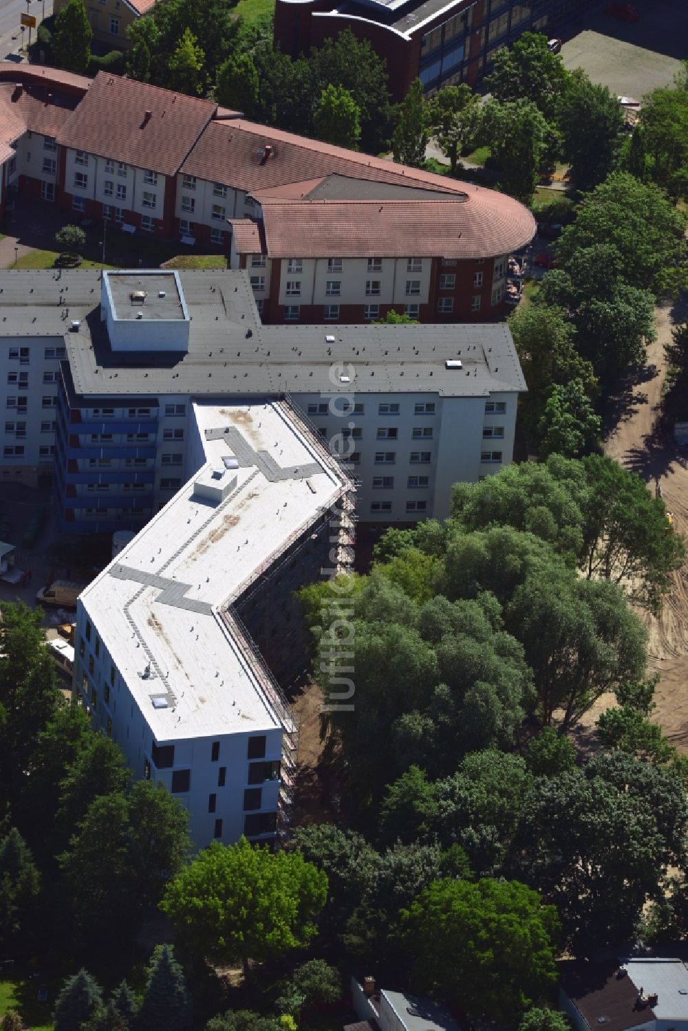 Bernau aus der Vogelperspektive: Erweiterungsbau des Seniorenzentrums „Regine Hildebrandt“ in Bernau in Brandenburg