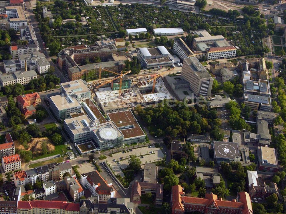 Leipzig aus der Vogelperspektive: Erweiterungsbau des Universitätsklinikums Leipzig