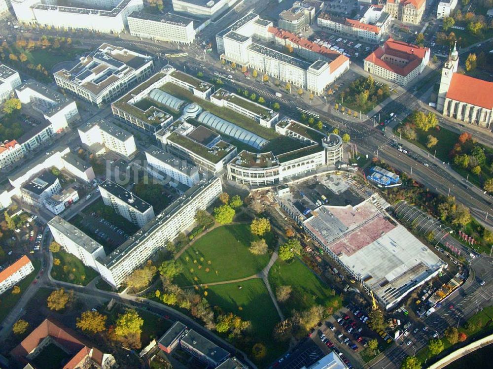 Magdeburg / Sachsen-Anhalt aus der Vogelperspektive: Erweiterungsbaustelle am Allee-Center Magdeburg 28.10.2005