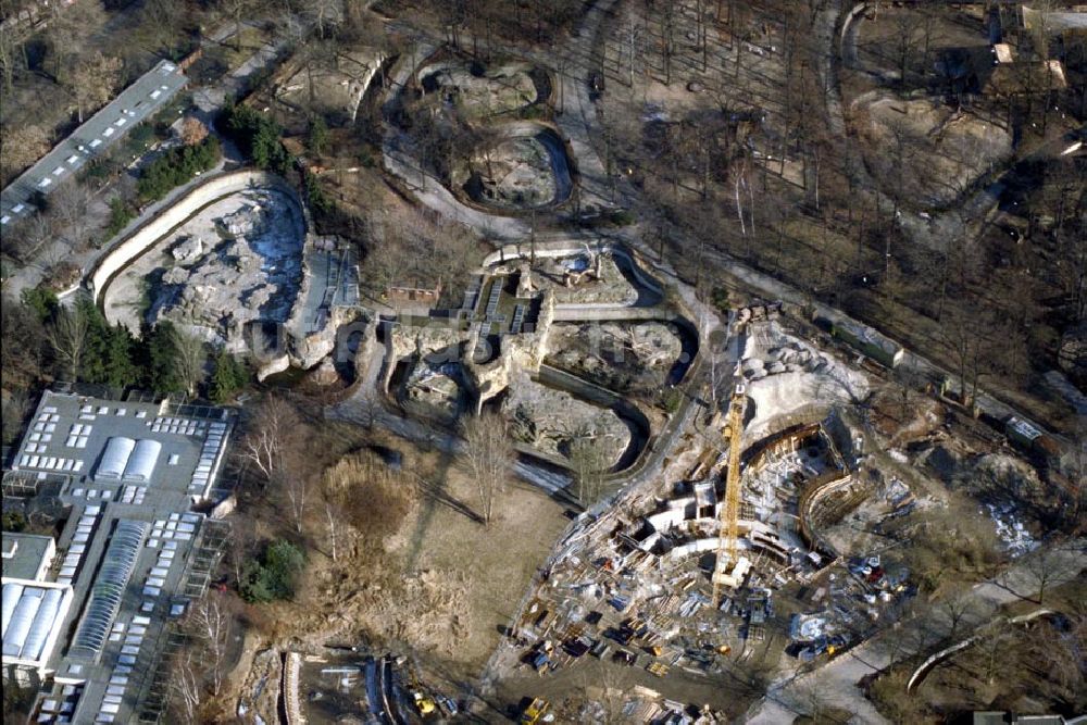 Luftbild Berlin - Charlottenburg - Erweiterungsbaustelle im Berliner Zoo in Charlottenburg