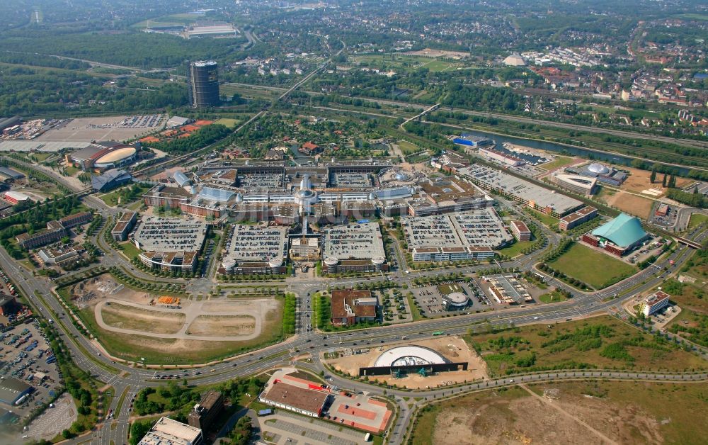 Luftbild Oberhausen - Erweiterungsbaustelle Einkaufs- und Freizeitzentrum Centro in der Centroallee im Stadtteil Neue Mitte in Oberhausen im Bundesland Nordrhein-Westfalen