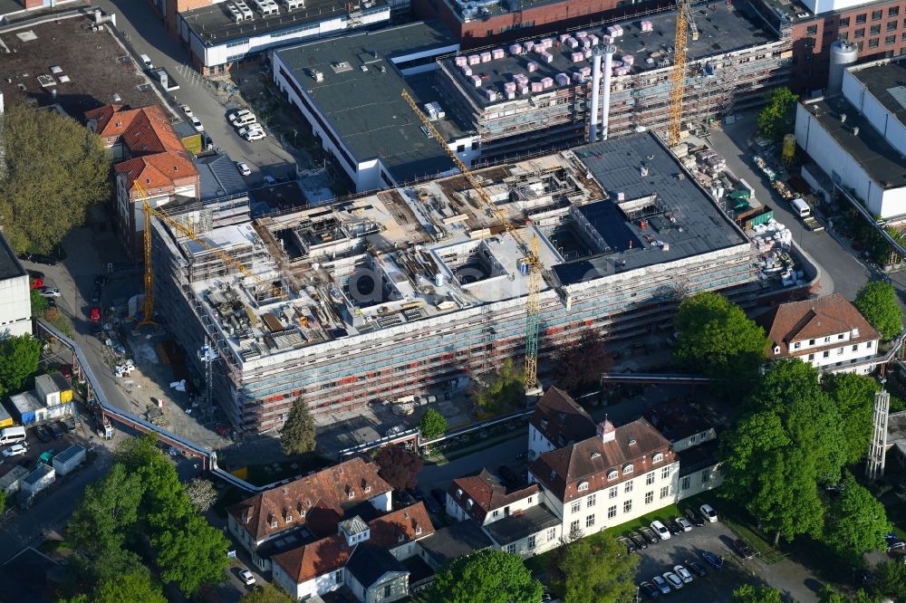 Luftaufnahme Bremen - Erweiterungsbaustelle auf dem Gelände des Klinikum Bremen-Mitte an der Sankt-Jürgen-Straße in Bremen