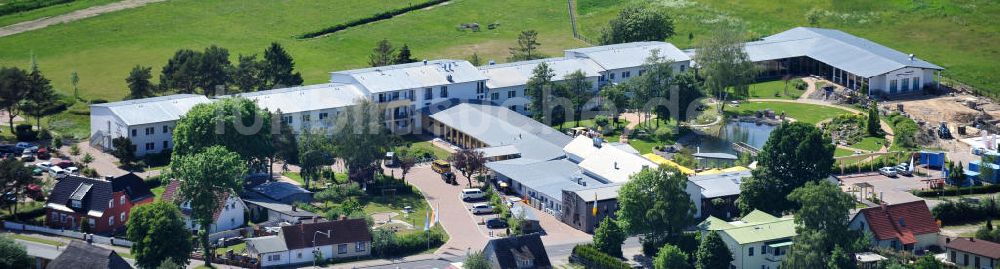 Luftaufnahme Trassenheide - Erweiterungsbaustelle am Hotel und Restaurant Seeklause in Trassenheide auf der Insel Usedom in Mecklenburg - Vorpommern