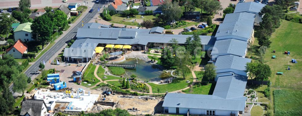 Trassenheide aus der Vogelperspektive: Erweiterungsbaustelle am Hotel und Restaurant Seeklause in Trassenheide auf der Insel Usedom in Mecklenburg - Vorpommern