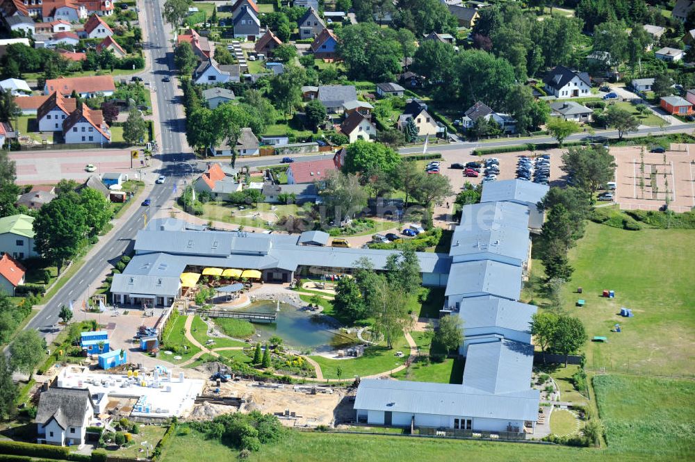 Luftbild Trassenheide - Erweiterungsbaustelle am Hotel und Restaurant Seeklause in Trassenheide auf der Insel Usedom in Mecklenburg - Vorpommern