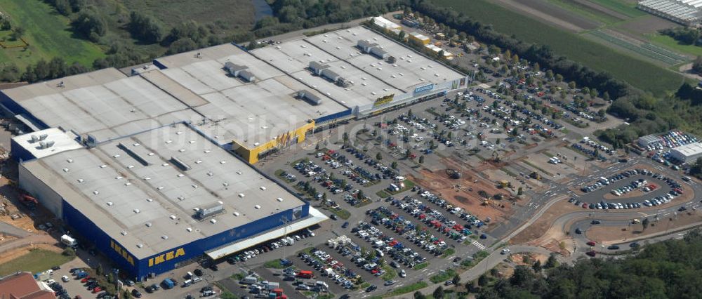 Saarlouis - Lisdorf von oben - Erweiterungsbaustelle am IKEA Einrichtungshaus Saarlouis