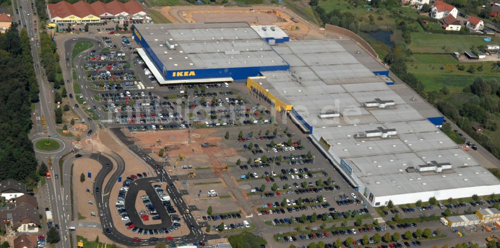 Saarlouis - Lisdorf von oben - Erweiterungsbaustelle am IKEA Einrichtungshaus Saarlouis