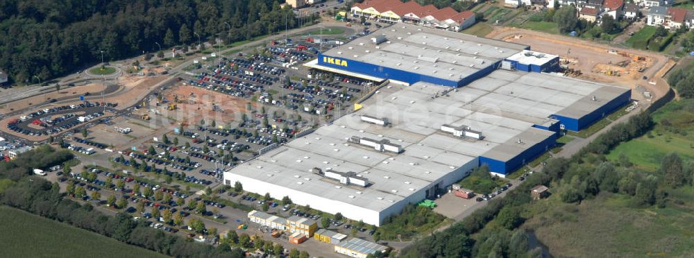 Luftaufnahme Saarlouis - Lisdorf - Erweiterungsbaustelle am IKEA Einrichtungshaus Saarlouis