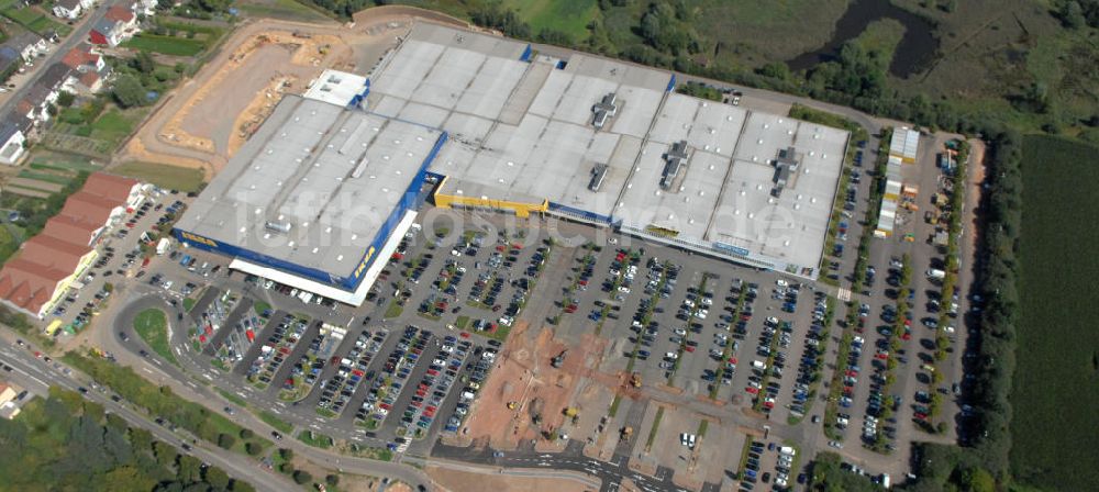 Saarlouis - Lisdorf von oben - Erweiterungsbaustelle am IKEA Einrichtungshaus Saarlouis