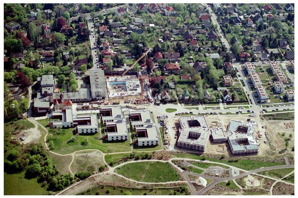 Berlin-Falkenberg / Bohnsdorf bei Grünau aus der Vogelperspektive: Erweiterungsbaustelle am Krankenhaus Hedwigshöhe in Berlin-Falkenberg (Bohnsdorf / Treptow)