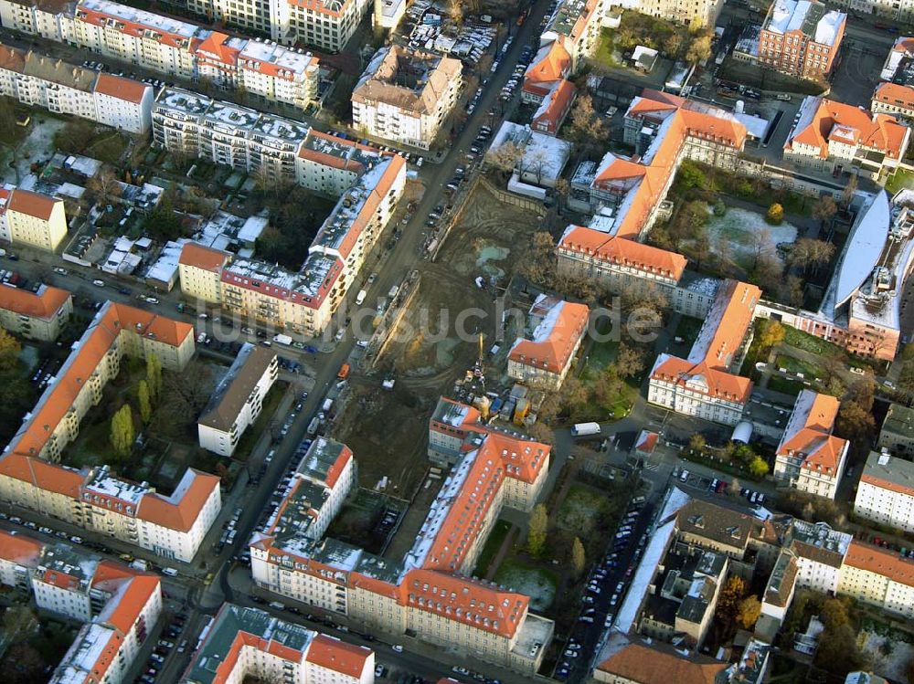 Berlin Lichtenberg aus der Vogelperspektive: Erweiterungsbaustelle des Krankenhaus Lichtenberg