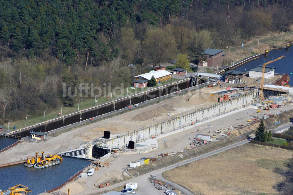 Luftbild Wusterwitz - Erweiterungsbaustelle Neubau Schleuse Wusterwitz am Elbe-Havel-Kanal