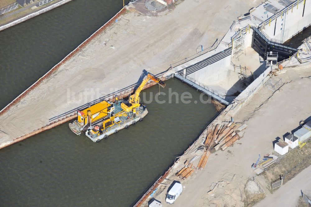 Wusterwitz aus der Vogelperspektive: Erweiterungsbaustelle Neubau Schleuse Wusterwitz am Elbe-Havel-Kanal