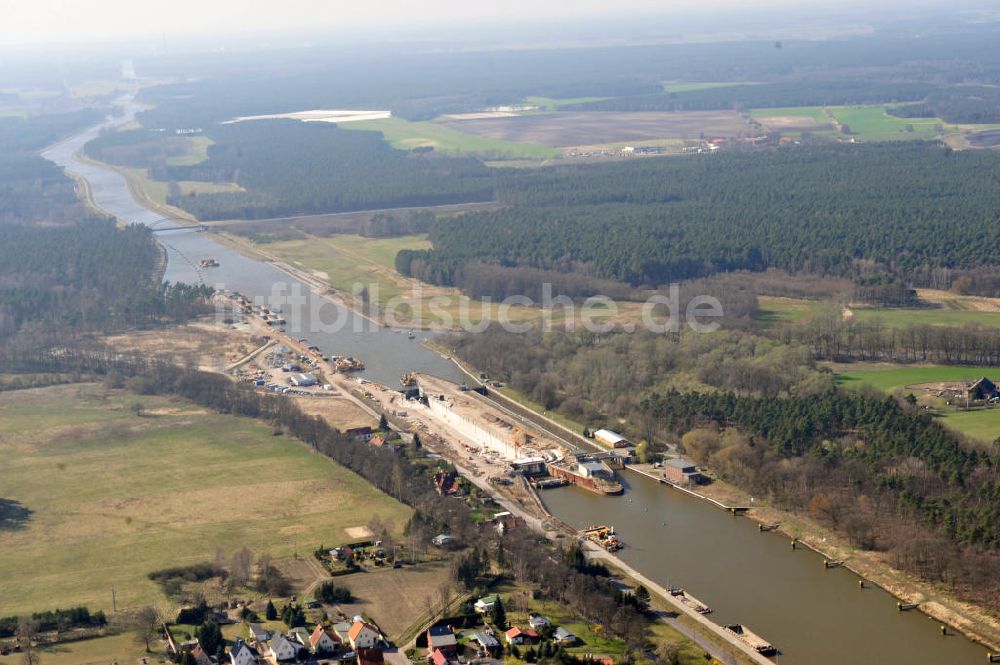 Luftbild Wusterwitz - Erweiterungsbaustelle Neubau Schleuse Wusterwitz am Elbe-Havel-Kanal