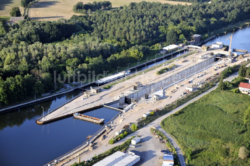 Luftaufnahme Wusterwitz - Erweiterungsbaustelle Neubau Schleuse Wusterwitz am Elbe-Havel-Kanal