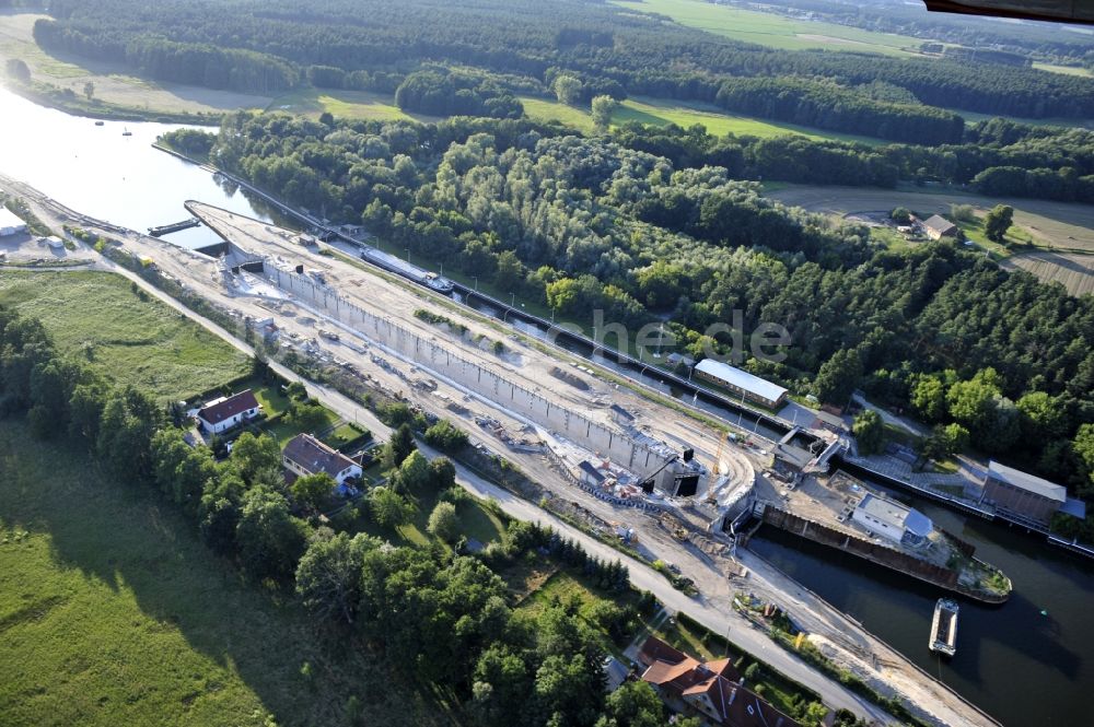 Luftbild Wusterwitz - Erweiterungsbaustelle Neubau Schleuse Wusterwitz am Elbe-Havel-Kanal