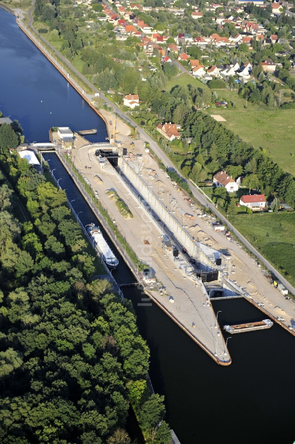 Luftbild Wusterwitz - Erweiterungsbaustelle Neubau Schleuse Wusterwitz am Elbe-Havel-Kanal