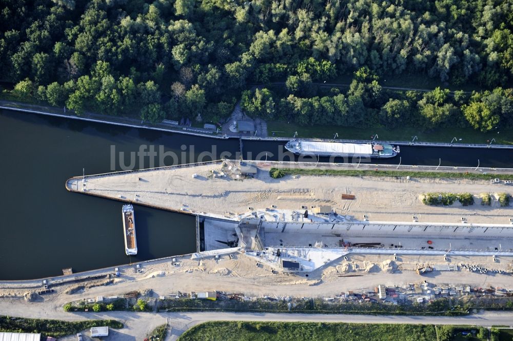 Luftaufnahme Wusterwitz - Erweiterungsbaustelle Neubau Schleuse Wusterwitz am Elbe-Havel-Kanal