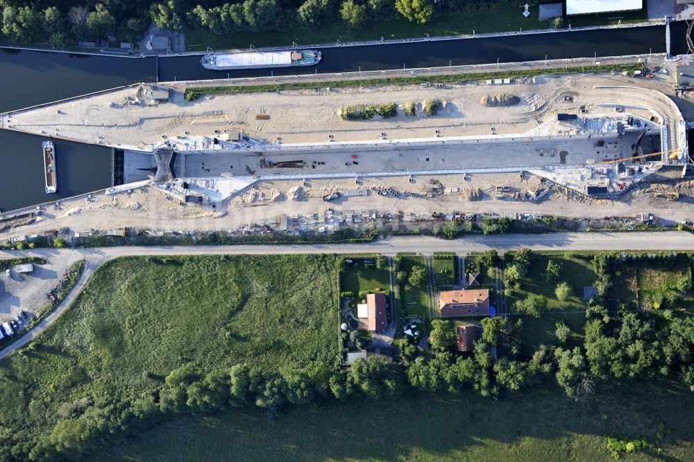 Wusterwitz aus der Vogelperspektive: Erweiterungsbaustelle Neubau Schleuse Wusterwitz am Elbe-Havel-Kanal