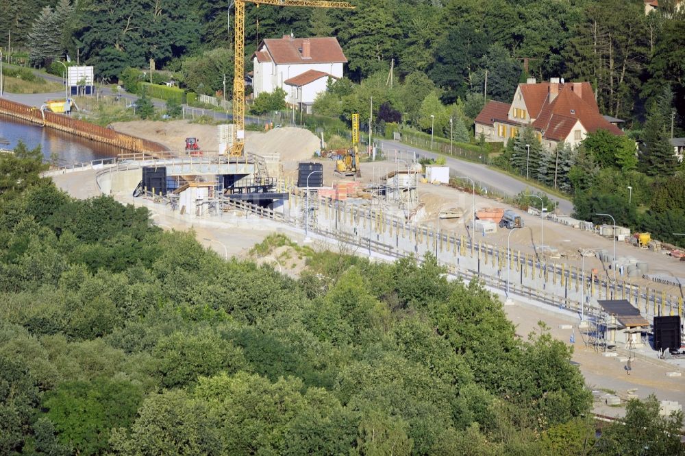 Wusterwitz von oben - Erweiterungsbaustelle Neubau Schleuse Wusterwitz am Elbe-Havel-Kanal