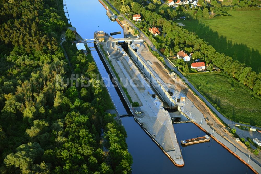 Luftbild Wusterwitz - Erweiterungsbaustelle Neubau Schleuse Wusterwitz am Elbe-Havel-Kanal im Bundesland Brandenburg