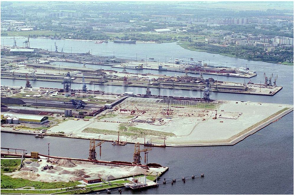 Luftbild Rostock - Erweiterungsbaustelle am Rostocker Überseehafen