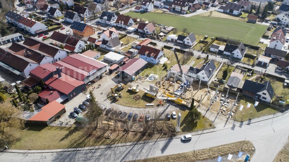 Luftbild Moosburg an der Isar - Erweiterungsbaustelle am Werksgelände Ernst Pracher GmbH in Moosburg an der Isar im Bundesland Bayern, Deutschland